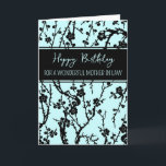 Turquoise Flowers Mother in Law Birthday Card<br><div class="desc">Birthday card for mother in law with modern turquoise and black flowers design and thoughtful verse.</div>