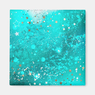 Turquoise Foil Background Magnet