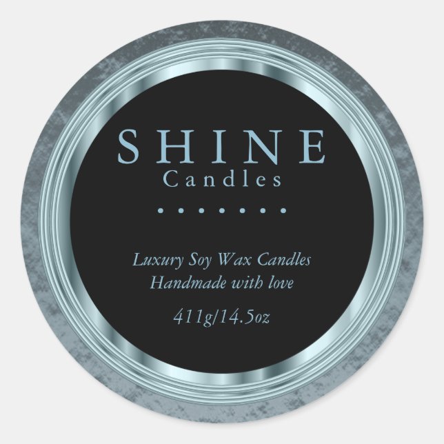 Turquoise Foil et Étiquettes noirs (Devant)