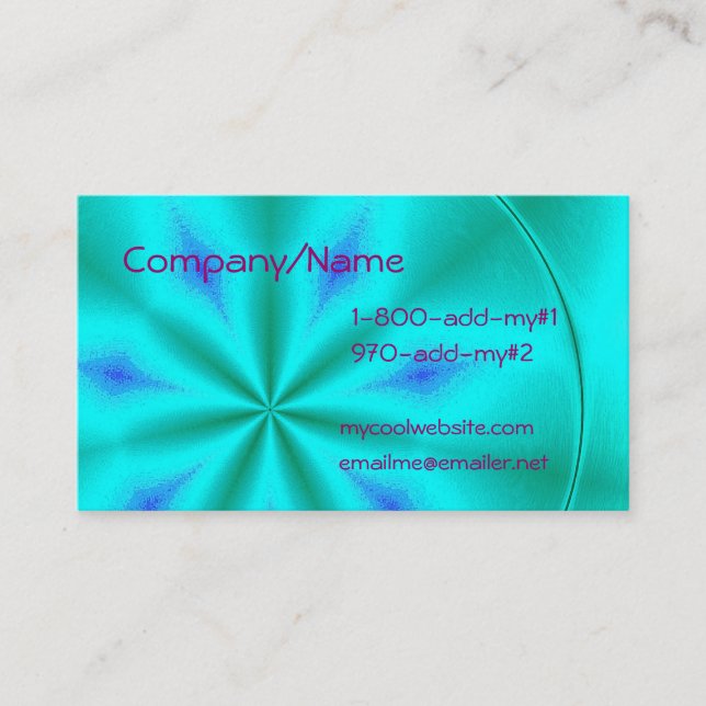 Turquoise Fruit Colour Business Card (Front)