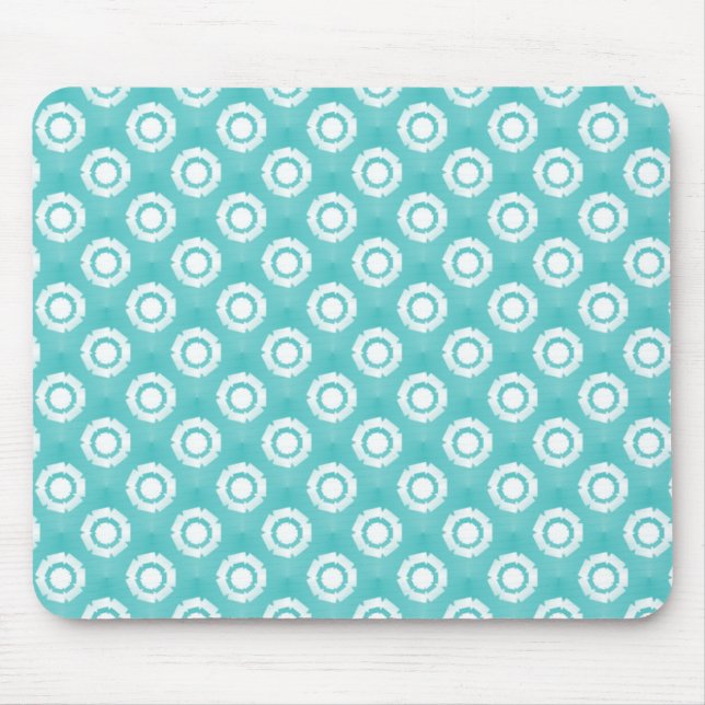 Turquoise Funky Flower Mousepad (Front)
