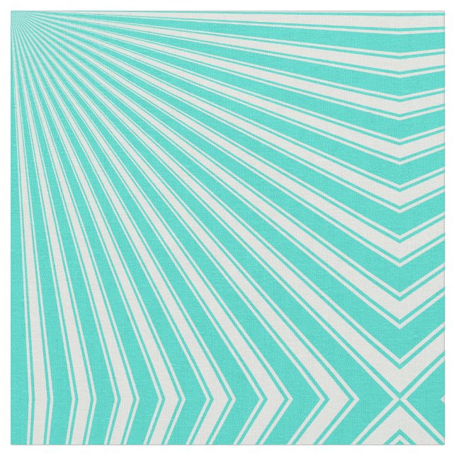 Turquoise Funky Sun Rays Background Fabric (Close Up)