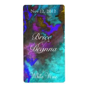 Turquoise Fusion 2 Mariage Vin Étiquette
