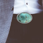Turquoise Gemstone Image Oval Belt Buckle<br><div class="desc">Turquoise gemstone image with has unique blue-turquoise colour. Popular mineral which goes back to ancient times in civilizations! Colours vary from greenish blues with patches of silver as with this design. Others have streaks throughout. Note: When ordering, it will state that you had not made any modifications. Hit "Looks Good",...</div>