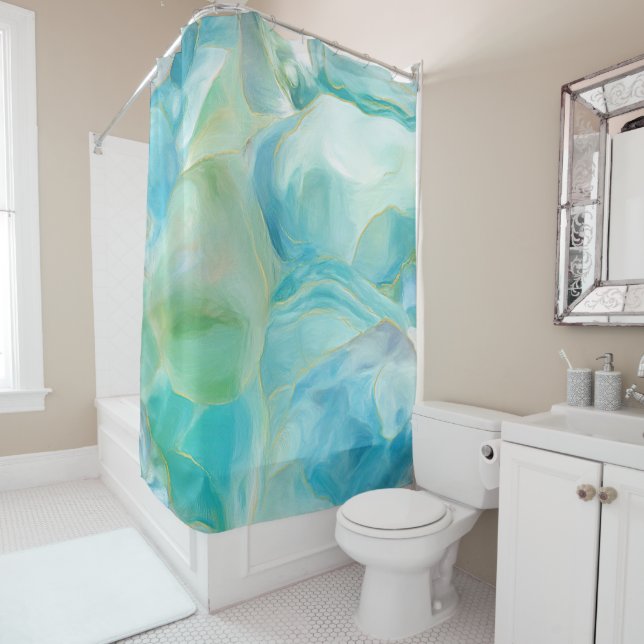 Turquoise Gemstone Watercolor Aqua Blue (In Situ)