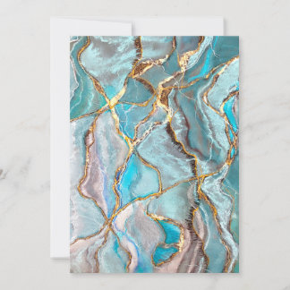 Turquoise Geode Kintsugi  Invitation
