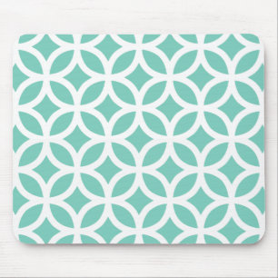 Turquoise Geometric Mouse Pad