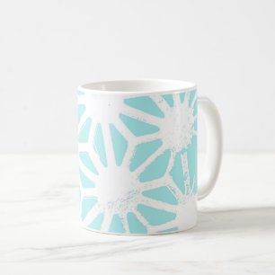 Turquoise geometric pattern coffee mug