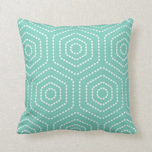 Turquoise Geometric Pattern Pillow