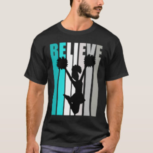 Turquoise Girls Cheerleading Birthday Cheerleader T-Shirt