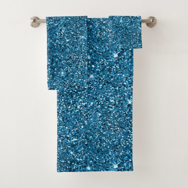 Turquoise Glitter      Bath Towel Set (Insitu)