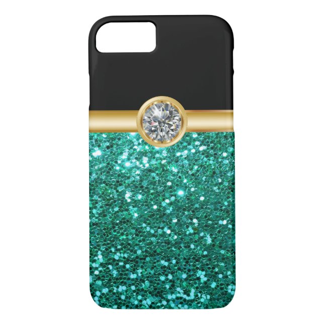 Turquoise Glitter Bling Case-Mate iPhone Case (Back)