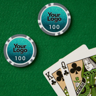 Turquoise Glitter Company Holliday Party Business  Poker Chips