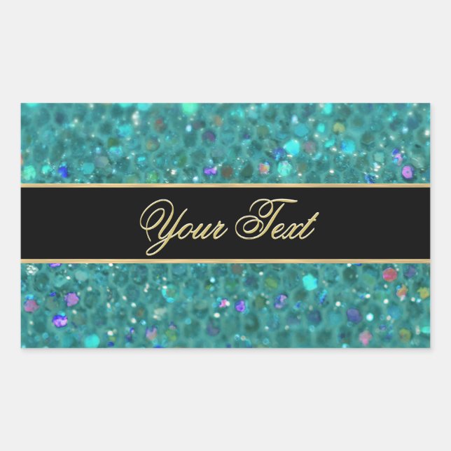 Turquoise Glitter Glam Sticker (Front)