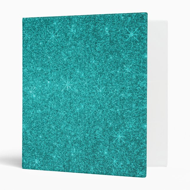Turquoise glitter stars binder (Front/Inside)