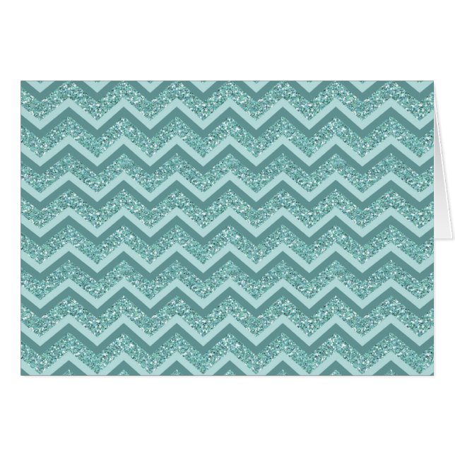 Turquoise Glitter ZigZag Pattern (Front Horizontal)