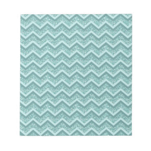 Turquoise Glitter ZigZag Pattern Notepad