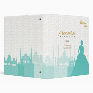Turquoise & Gold Arabian Quinceañera Binder
