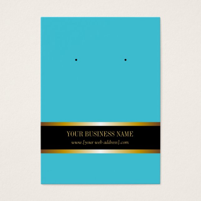 Turquoise Gold Black Custom Earring Card (Front)
