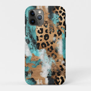 Turquoise Gold Black Leopard iPhone 11 Pro Case