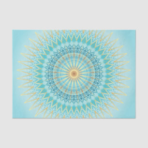 Turquoise Gold Boho Mandala Tissue Paper