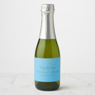 Turquoise & Gold Custom Wedding Sparkling Wine Lab Label