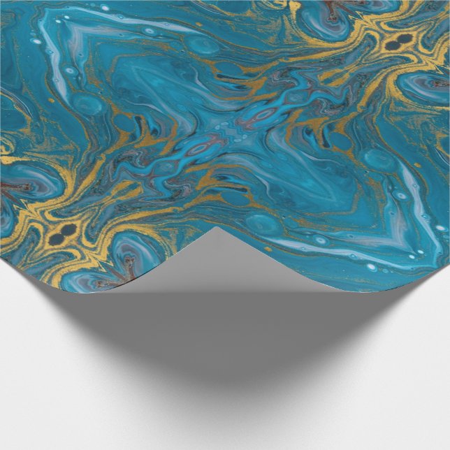 turquoise gold gift paper (Corner)