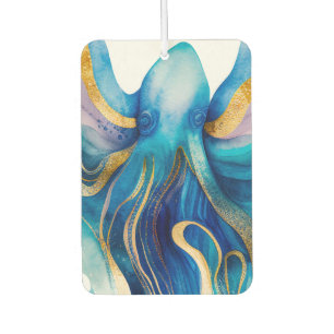 Turquoise Gold Octopus  Air Freshener