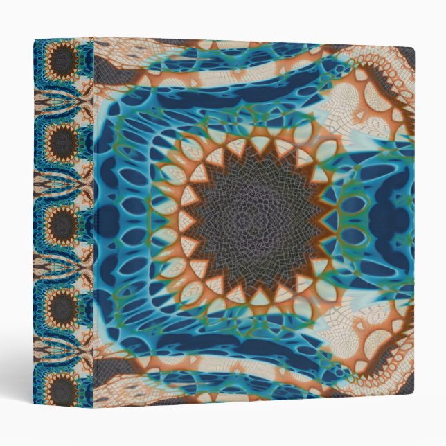 Turquoise Gold Sun Southwestern Art Binder (Front/Spine)