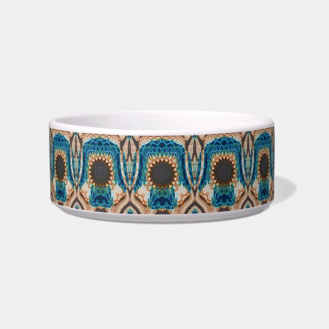 Turquoise Gold Sun Southwestern Art Bowl (Front)