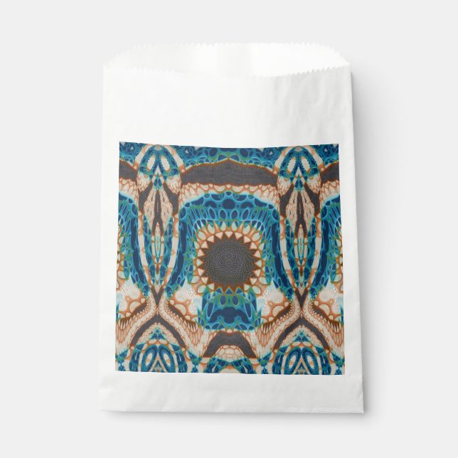 Turquoise Gold Sun Southwestern Art Favour Bag (Front)
