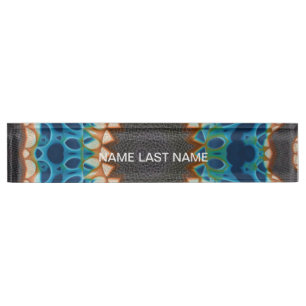 Turquoise Gold Sun Southwestern Art Nameplate