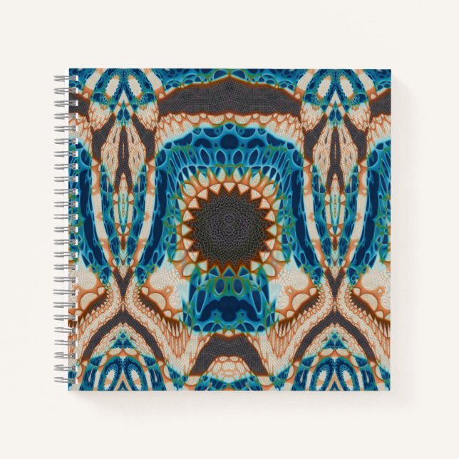 Turquoise Gold Sun Southwestern Art Notebook (Front)