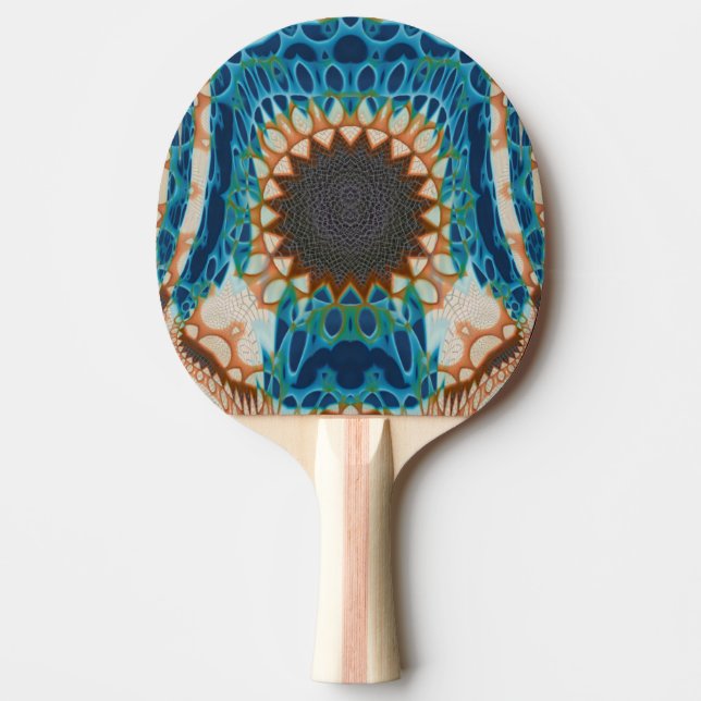 Turquoise Gold Sun Southwestern Art Ping Pong Paddle (Front)
