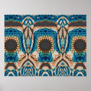 Turquoise Gold Sun Southwestern Art Poster