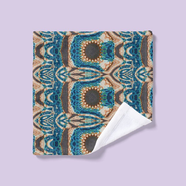 Turquoise Gold Sun Southwestern Art Wash Cloth (Wash Cloth)