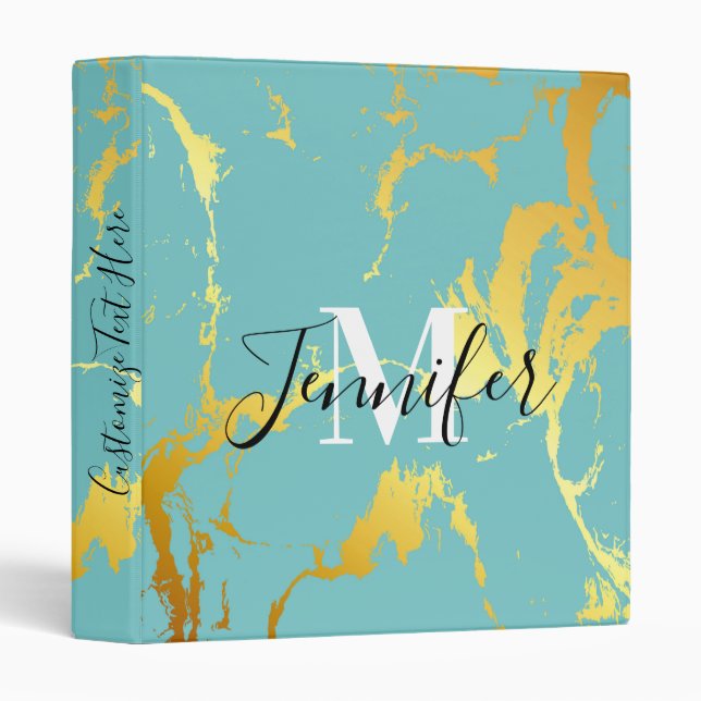Turquoise Golden Foil Binder (Front/Spine)