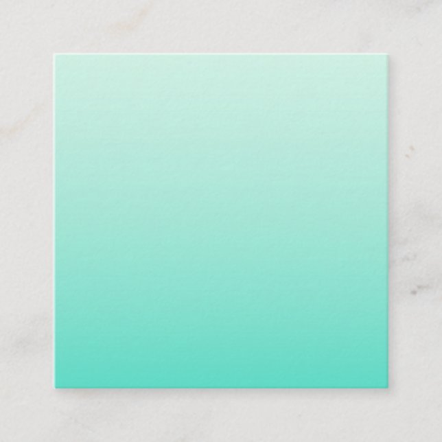 Turquoise Gradient Square Business Card (Front)