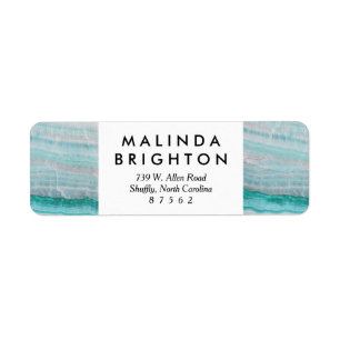 Turquoise Granite Stone Layered Wave Print