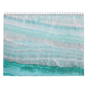 Turquoise Granite Stone Layered Wave Print Calendar