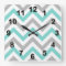 Turquoise, Gray, Wht Large Chevron ZigZag Pattern