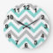 Turquoise, Gray, Wht Large Chevron ZigZag Pattern