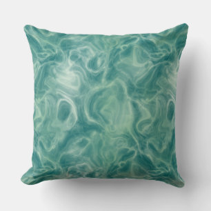 Turquoise Green Abstract Throw Pillow