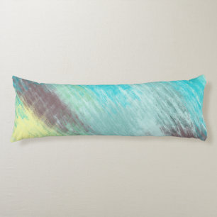 Turquoise, Green and Mauve Marble Abstract Body Pillow