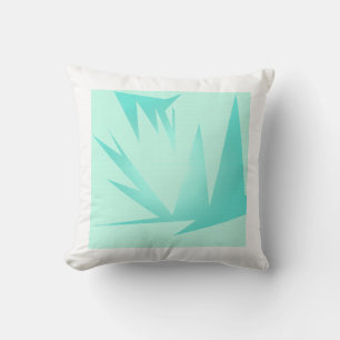 Turquoise Green Blue Abstract Art Throw Pillow