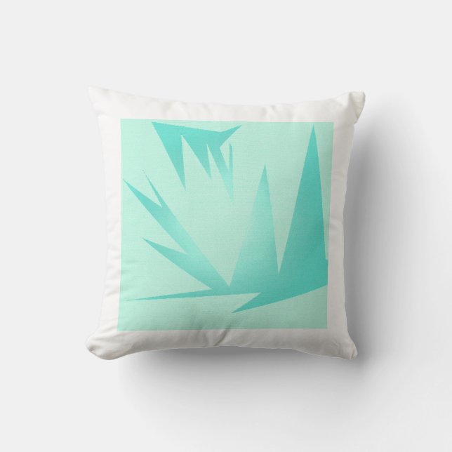 Turquoise Green Blue Abstract Art Throw Pillow (Front)