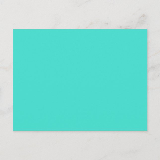 Turquoise Green-Blue Solid Colour Postcard (Front)