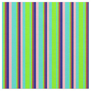Turquoise, Green, Brown, Blue, and Light Pink Fabric