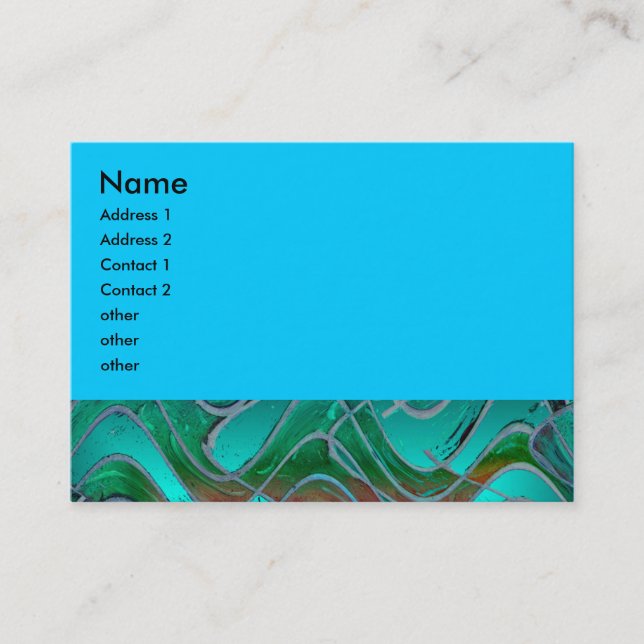 turquoise green business card (Front)