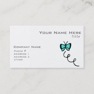Turquoise Green Butterfly Business Card